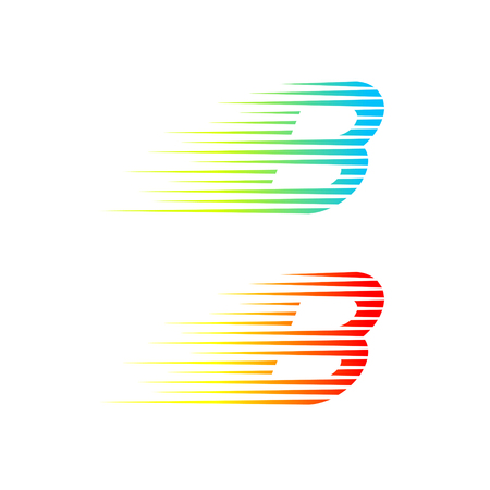 Abstract letter B logo,fast speed fire moving,quick energy sign for your Corporate identityのイラスト素材