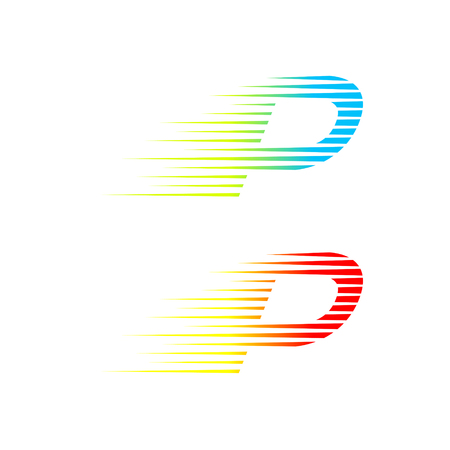 Abstract letter P logo,fast speed fire moving,quick energy sign for your Corporate identityのイラスト素材