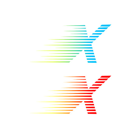 Abstract letter X logo,fast speed fire moving,quick energy sign for your Corporate identityのイラスト素材
