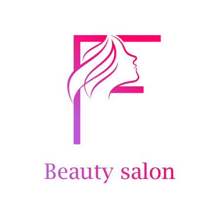 Abstract letter F logo,Beauty salon logo design templateのイラスト素材