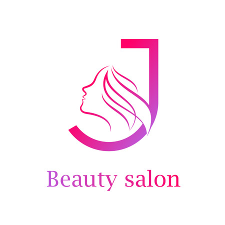 Abstract letter J logo,Beauty salon logo design templateのイラスト素材