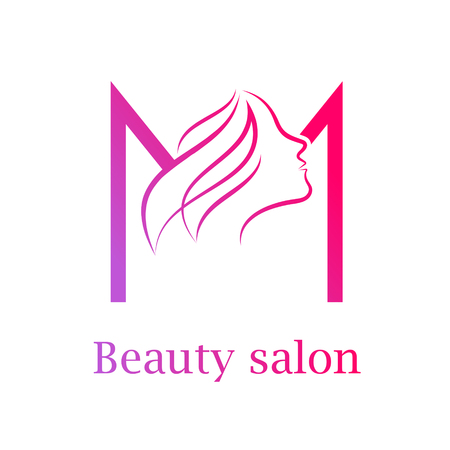 Abstract letter M logo,Beauty salon logo design templateのイラスト素材