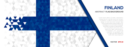Abstract polygon Geometric Shape background.Finland flagのイラスト素材