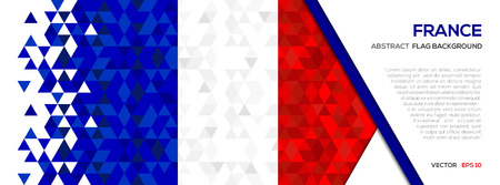 Abstract polygon Geometric Shape background.France flagのイラスト素材