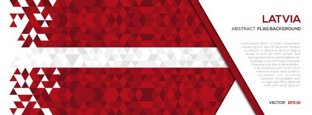 Abstract polygon Geometric Shape background. Latvia flagのイラスト素材