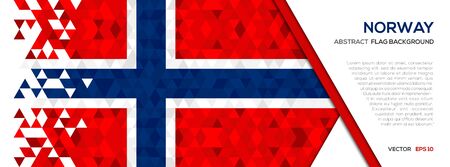 Abstract polygon Geometric Shape background. Norway flagのイラスト素材