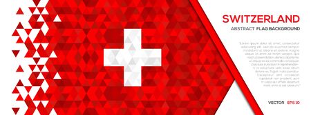 Abstract polygon Geometric Shape background. Switzerland flagのイラスト素材