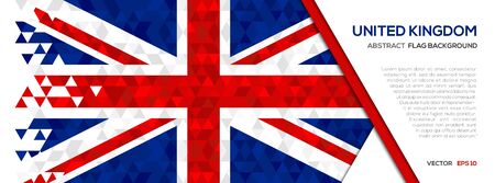 Abstract polygon Geometric Shape background. United Kingdom flagのイラスト素材