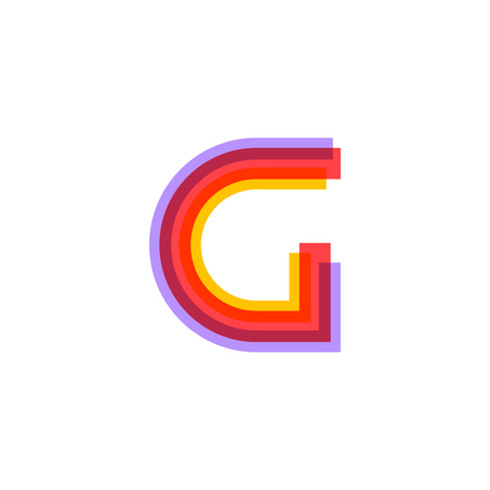 Letter G logo with Colorful three line, real estate, apartment, condo, house, modern, digital, technology logotypeのイラスト素材