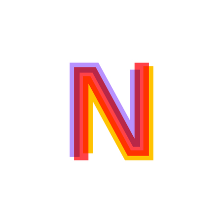 Letter N logo with Colorful three line, real estate, apartment, condo, house, modern, digital, technology logotypeのイラスト素材