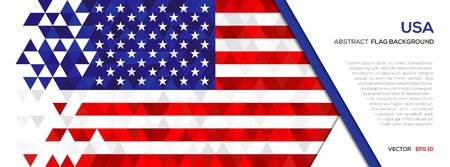 Abstract polygon Geometric Shape background.United State of America flagのイラスト素材