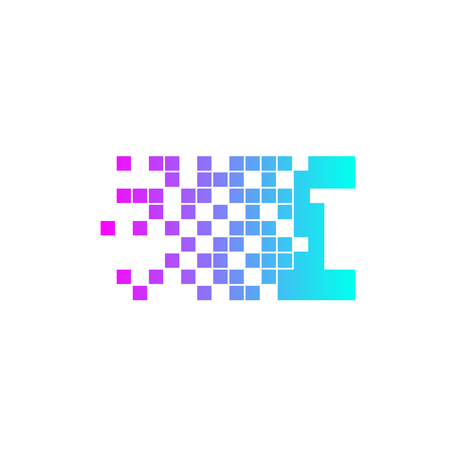 Letter I Logo Design.network digital logo icon template. technology logo, web net logo icon, Companyのイラスト素材