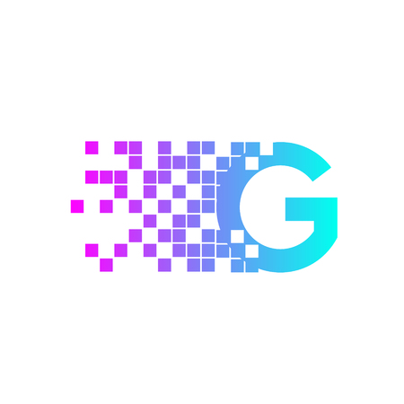 Letter G Logo Design.network digital logo icon template. technology logo, web net logo icon, Companyのイラスト素材