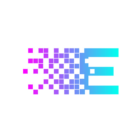 Letter E Logo Design.network digital logo icon template. technology logo, web net logo icon, Companyのイラスト素材