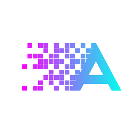 Letter A Logo Design.network digital logo icon template. technology logo, web net logo icon, Companyのイラスト素材