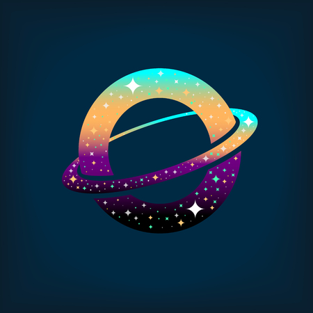 Abstract letter O logo,space logo.Observatory,tourism,galaxy,moon,satellite,alien,planet,astronaut.Interesting design template for your company logoのイラスト素材