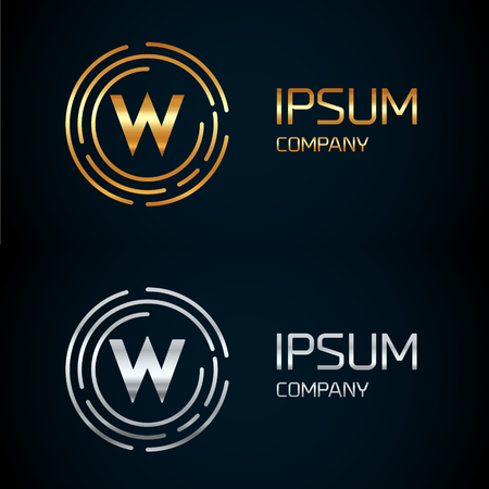 W letter logo icon template. Symbol, line style letter, logotype, and more.のイラスト素材
