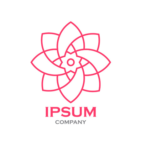 Beautiful flower line decoration vector logoのイラスト素材