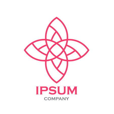 Beautiful flower line decoration vector logoのイラスト素材