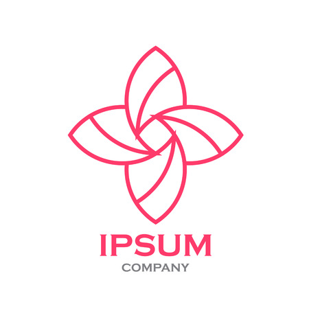 Beautiful flower line decoration vector logoのイラスト素材