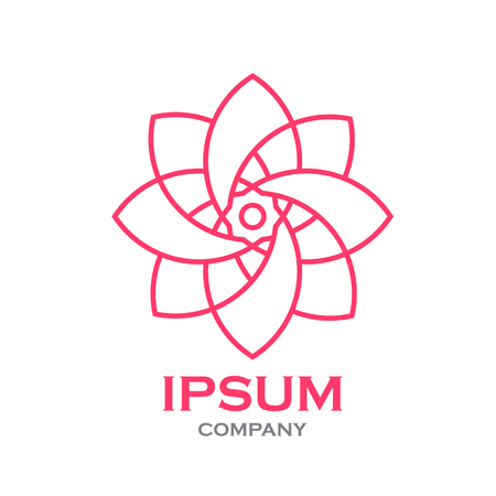 Beautiful flower line decoration vector logoのイラスト素材