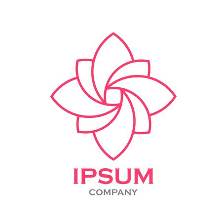 Beautiful flower line decoration vector logoのイラスト素材