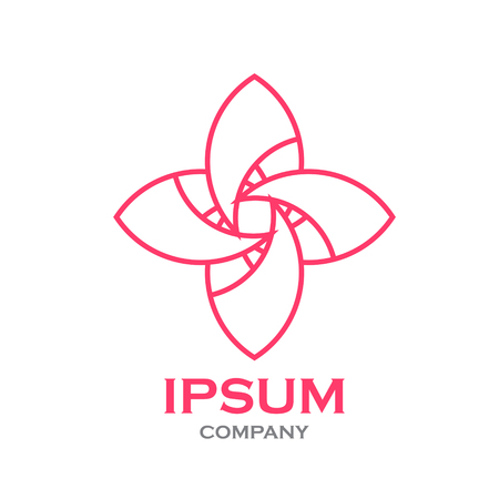 Beautiful flower line decoration vector logoのイラスト素材