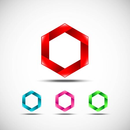 Abstract hexagon frame setのイラスト素材