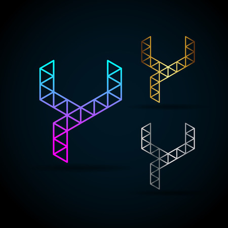 Letter Y Vector Origami Logo with sample text for your companyのイラスト素材
