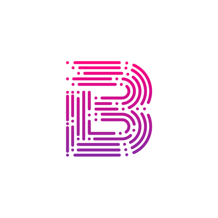 Letter B with Dots and Lines logotype,Fast Speed, Delivery, Digital and Technology for your Corporate identityのイラスト素材