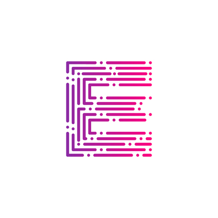 Letter E with Dots and Lines logotype,Fast Speed, Delivery, Digital and Technology for your Corporate identityのイラスト素材