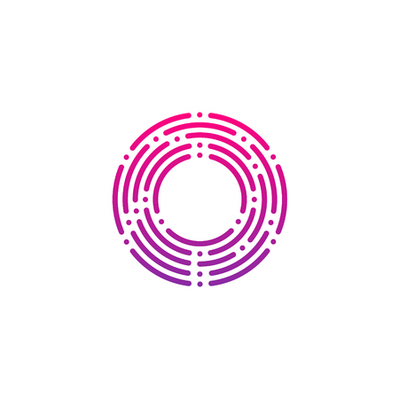 Letter O with Dots and Lines logotype,Fast Speed, Delivery, Digital and Technology for your Corporate identityのイラスト素材