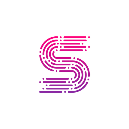 Letter S with Dots and Lines logotype,Fast Speed, Delivery, Digital and Technology for your Corporate identityのイラスト素材