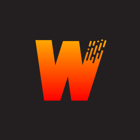 Letter W with Fast icon, Speed, Moving and Quick, Digital and Technology for your Corporate identity.のイラスト素材