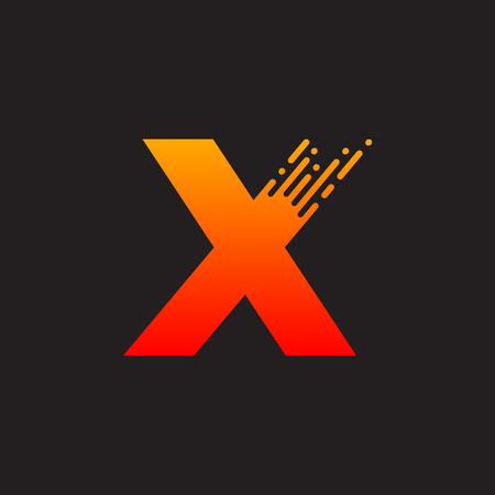 Letter X with Fast icon, Speed, Moving and Quick, Digital and Technology for your Corporate identity.のイラスト素材
