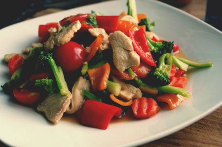 Mixed vegetables with chickenの素材