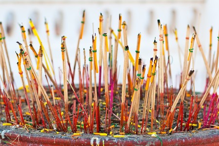 joss-sticks on joss potの写真素材