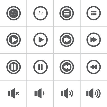 audio and music bold icon set, flat design icon, each icon is a single object (group path)のイラスト素材
