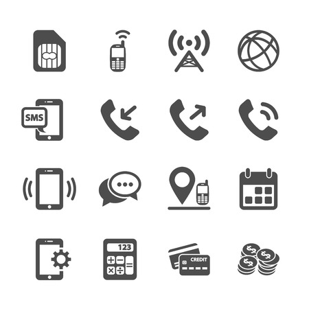 telecommunication account managment icon set, vector eps10.のイラスト素材