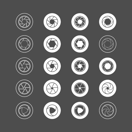 camera shutter icon setのイラスト素材