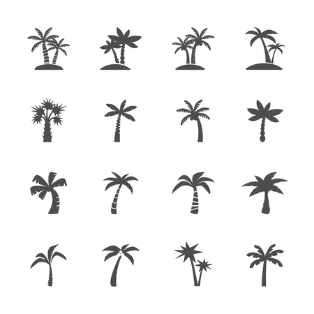 coconut tree icon set, vector eps10.のイラスト素材