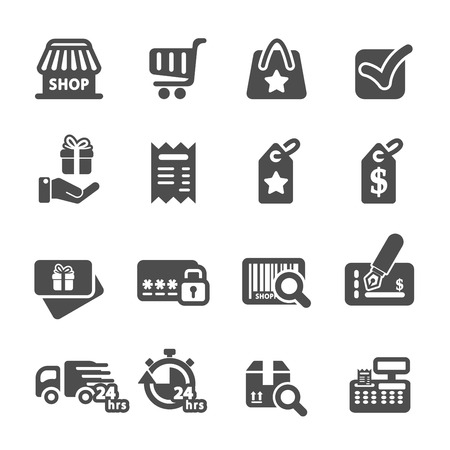 shopping icon set 6, vector eps10.のイラスト素材