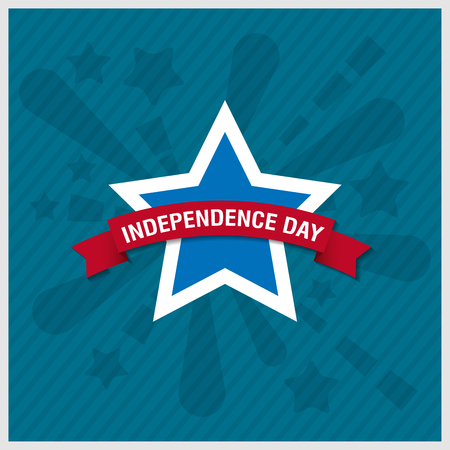 Happy independence day star card with firework, vector のイラスト素材