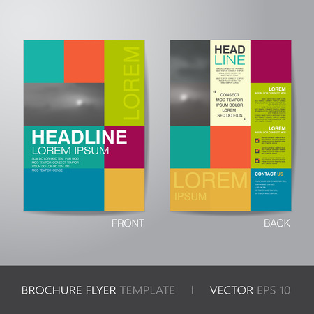 corporate brochure flyer design layout template in A4 size, with bleed, vector eps10.のイラスト素材