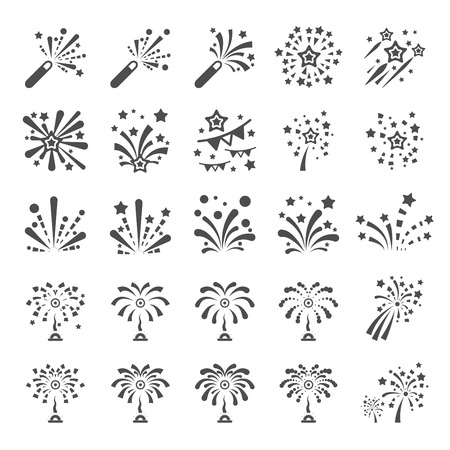 firework icon set 12, vector eps10のイラスト素材