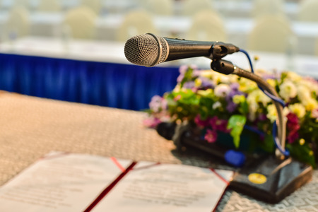 Microphone on stage.の写真素材