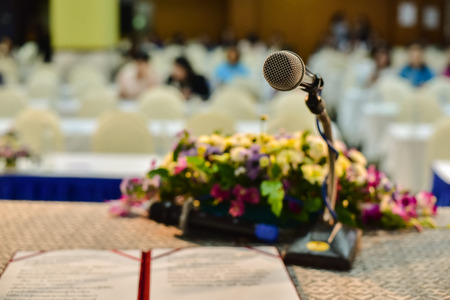 Microphone on stage.の写真素材