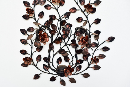 Steel flower and leaves.の写真素材