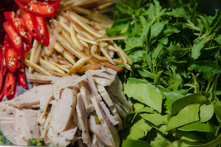 Noodle spicy salad Yummy Thai spicy noodles mix.の写真素材