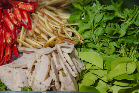 Noodle spicy salad Yummy Thai spicy noodles mix.の写真素材